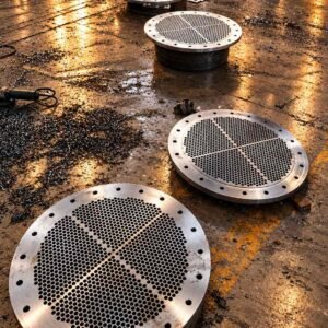 Placas tubulares circulares com disposições de furos