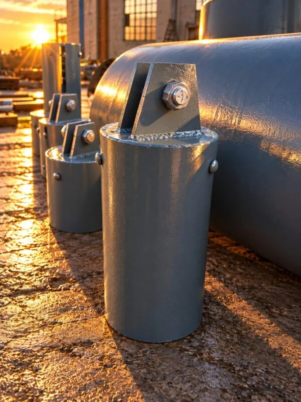 Suspente à ressort avec chape supérieure et boîtier cylindrique