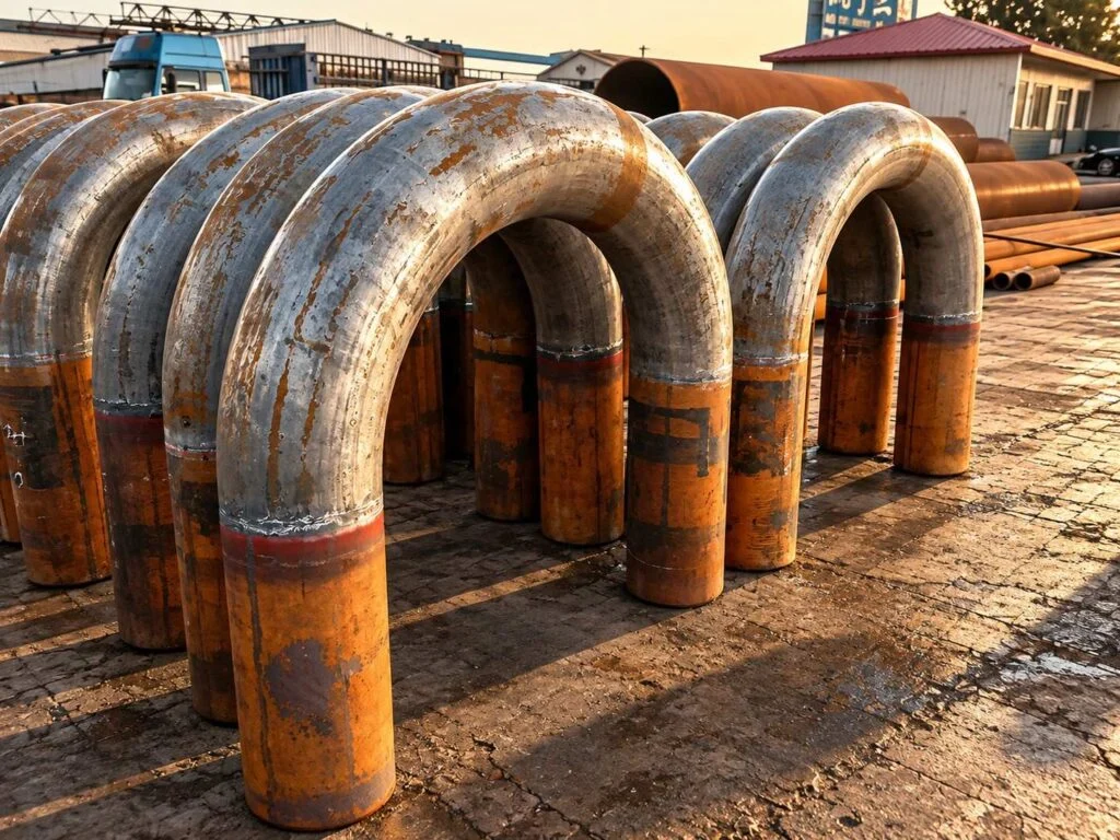 U-shaped pipe bends with parallel straight legs and curved returns