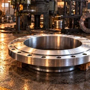 Flat plate flange showing the thickness of the drilled ring