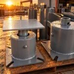 Base mounted spring supports with top load plates and lower mounting flanges