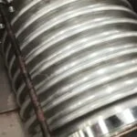 Flanged metal bellows expansion joint with threaded rods, from JINYI workshop video