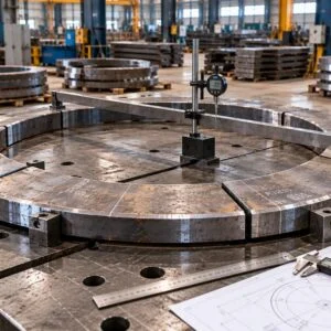 Segments d’ébauche d’anneau disposés sur une table de contrôle
