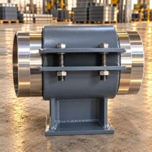 Clamp pipe shoe with a split bolted saddle and raised support base