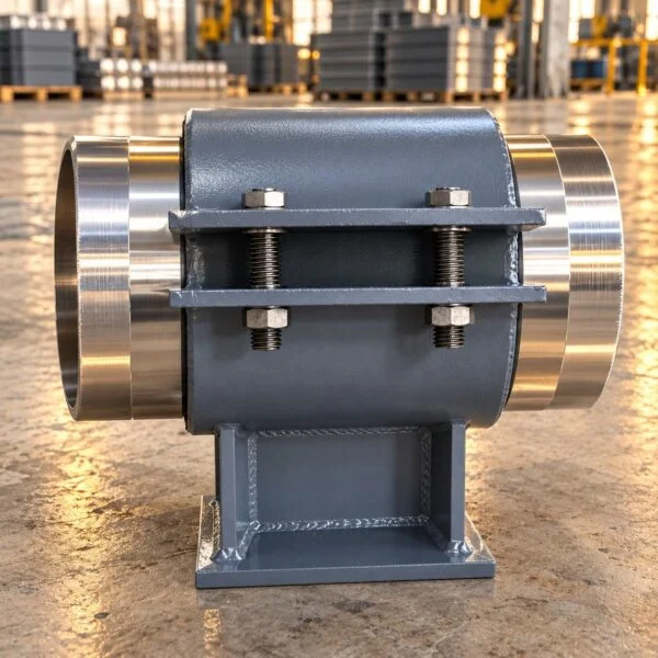 Clamp pipe shoe with a split bolted saddle and raised support base