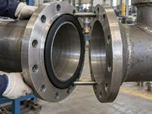 Joint seal assembly illustration showing a gasket positioned between two flanged components