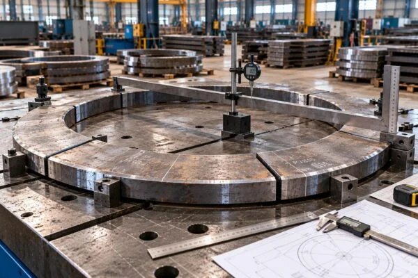 Segments d’ébauche d’anneau disposés sur une table de contrôle